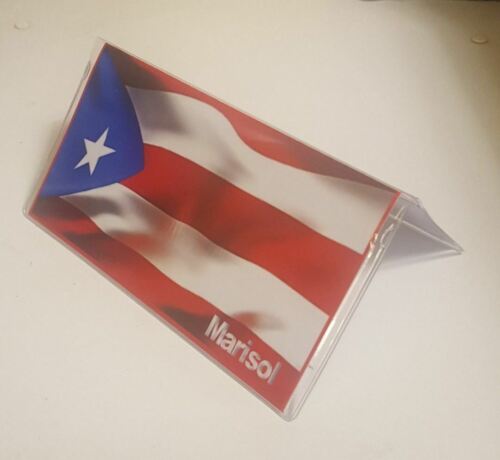 Puerto Rican flag stars and stripes personalized name VINYL checkbook cover - Picture 4 of 5