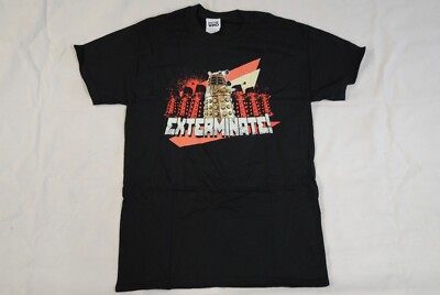 DOCTOR WHO DALEK EXTERMINATE T-SHIRT NEU OFFIZIELLES DR WHO SELTENES BBC-HALS-LABEL