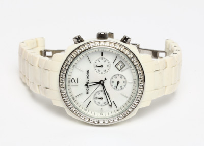 Michael Kors MK5079 Chronograph White Acrylic Bracelet Ladies