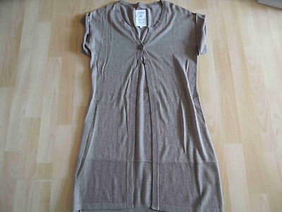 Opus beautiful long knitted waistcoat/knitted coat beige size 38 top 515