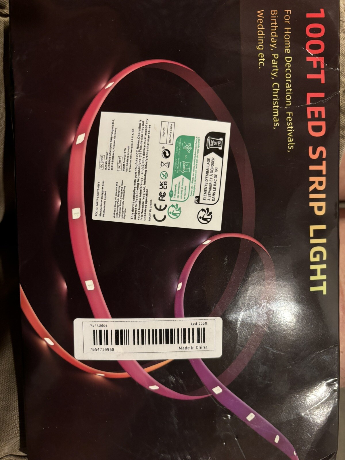 100ft LED Strip Lights with 44-Key Remote - 2 Rolls of 50ft Rope Light Strips-image