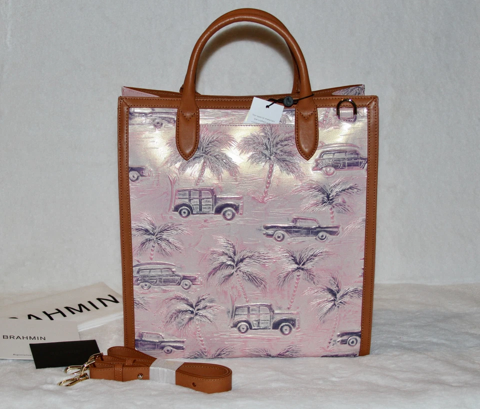 Bolsa satchel BRAHMIN Monique Optimism Copa Cabana carro antigo bolsa de mão - Imagem 4 de 4
