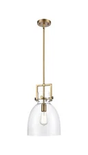 INNOVATIONS LIGHTING Newton Bell - 1 Light 10" Stem Hung Pendant - Brushed Br...