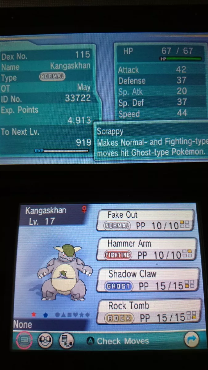 Shiny Kangaskhan 6IV - Pokemon X/Y OR/AS S/M US/UM Let's Go Sword