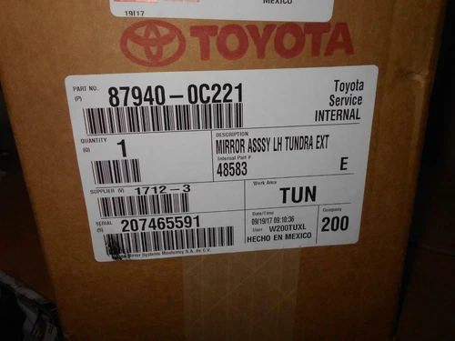 TRQ Mirror Power Fold Heat Signal Memory Blind Spot Puddle Chrome LH for Tunda ~