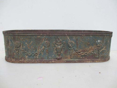 Victorian Iron Planter Trough Garden French Jardiniere Urn Antique Plant Pot 23" - Picture 4 of 13