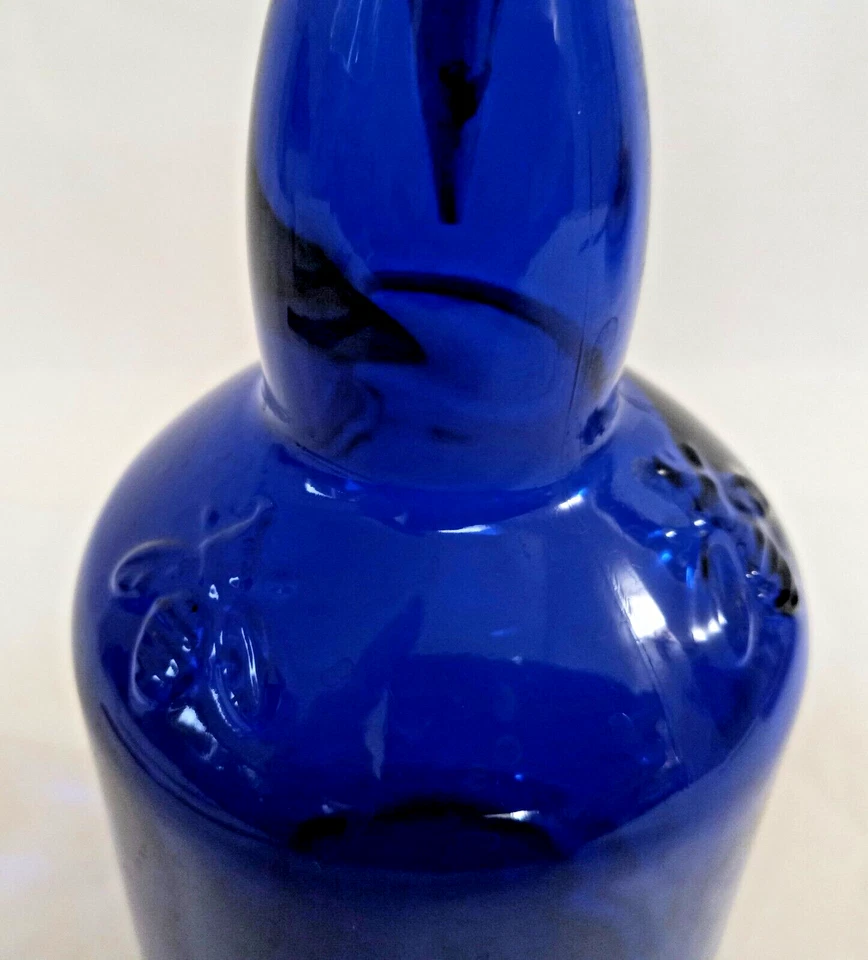 Blue Wild Tonic Bottle Cobalt Modern with Embossed Bees and Glass Stopper - Image 4 of 4