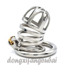 Stainless Steel Male Chastity Device Metal Cage for Men Long Locking Belt