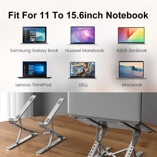 Portable Adjustable Metal Foldable Laptop Stand Holder Mount Notebook Support - Picture 5 of 14