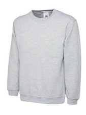 Mens Classic Crew Neck Pullover Sweatshirt - SPORT CASUAL LEISURE PLAIN SWEATER