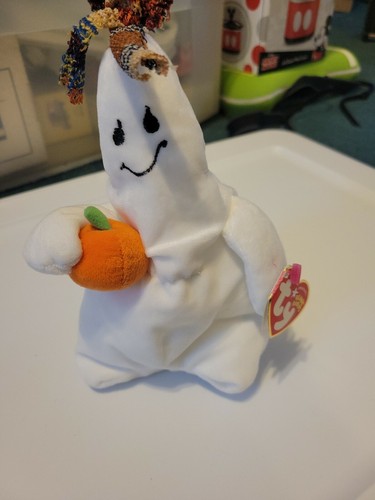 TY GHOULIANNE HALLOWEEN GHOST BEANIE BABY MINT TAG Vtg Halloween
