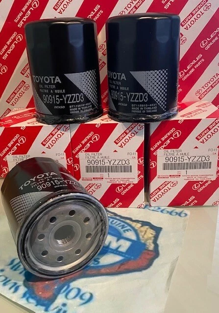 3 x TOYOTA Oil Filter 90915-YZZD3 4Runner Tundra Tacoma Sequoia + Drain Plug - Image 2 of 4