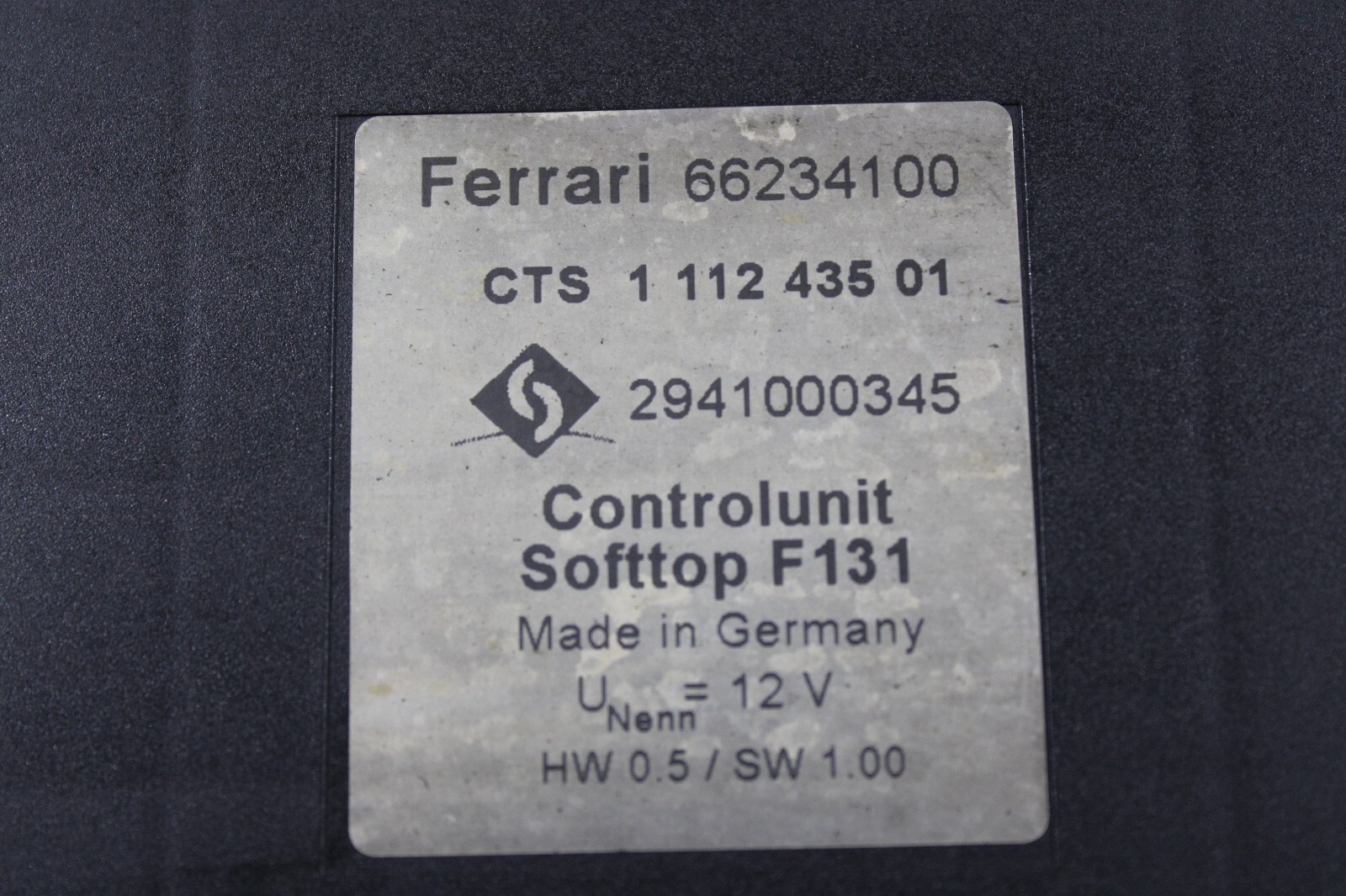 Ferrari F430, 360, Roof/Convertible Top Control Module, Used, P/N 66455000
