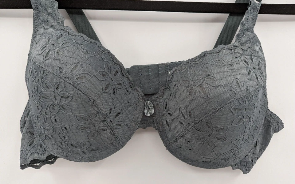 Sujetador Coobie para mujer 38B gris verde encaje ligeramente forrado Foto 3 de 4