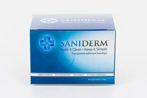 Saniderm Tattoo Aftercare Transparent Adhesive Bandage- 4" x 8 yard Roll