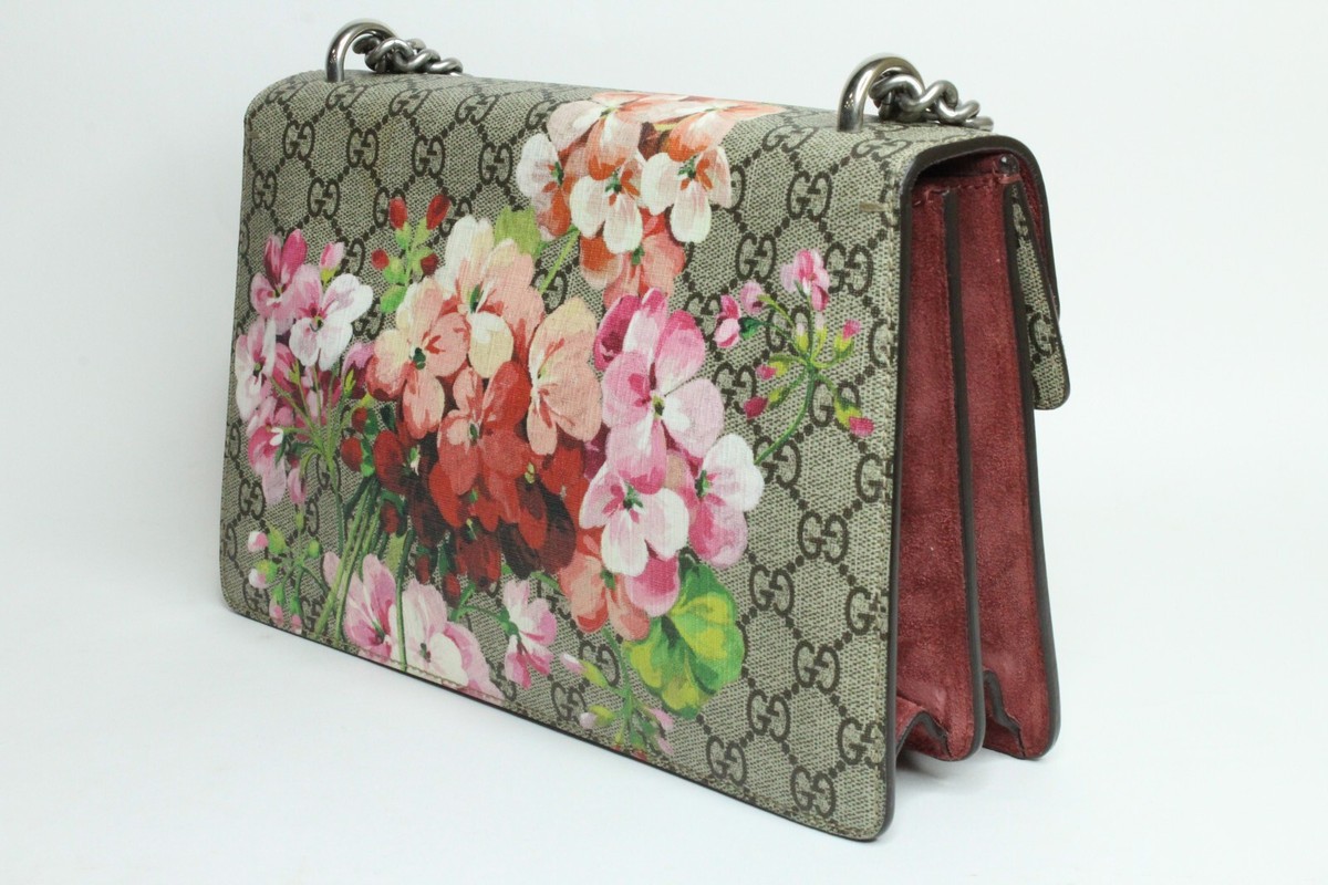 Gucci Dionysus Small Blooms GG Supreme Canvas Chain Shoulder