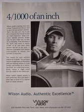 Wilson Audio Four Thousandths of an Inch Speaker Cabinets Vintage 1985 Print Ad