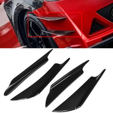 4pcs Universal Front Bumper Fin Canards Splitter Carbon Look New