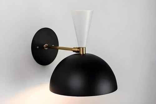1950's Mid Century Modern Brass Italian Wall Sconce Stilnovo Wall Fixture Light - Picture 5 of 5