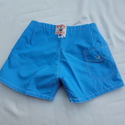 Vintage 80s 90s Birdwell Beach Britches Sky Blue Shorts True Size