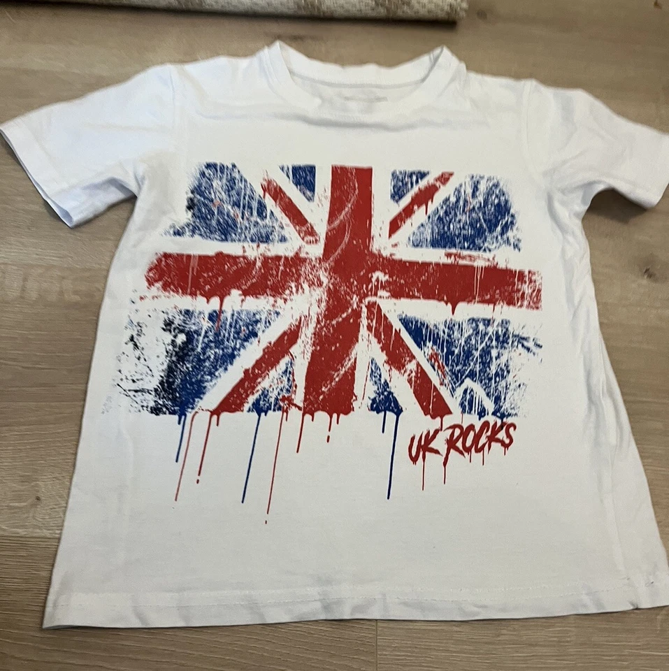 Next Union Jack UK Rocks Tee Age 7-8 🇬🇧 Great Britain - Image 3 of 4