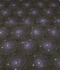 Moonlight Solar System Fabric 1 Yd Robert Kaufman Wishwell Galaxy Cotton Quilt