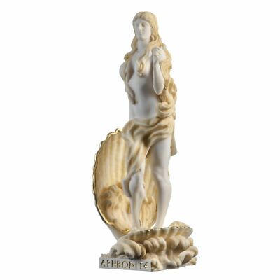 Rising Venus Aphrodite Zeus Daughter Greek Goddess Gold Tone Statue Sculpture 9''