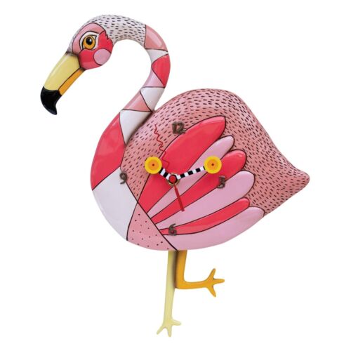 Michelle Allen Designs Crazy Legs Flamingo Pendulum Kitchen Wall Clock P1574 - Picture 1 of 1