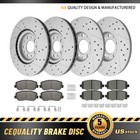 Front & Rear Drilled Brake Rotors + Ceramic Pads For Chrysler 200 Jeep Cherokee
