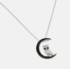 STP 01386 / 925 STERLING SILVER LADIES OWLPENDANT NECKLACE /18'' LONG