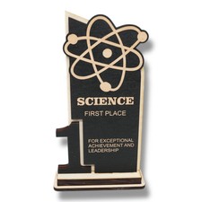 Trophy Award - CUSTOM - Science - 1st 2nd 3rd Place - 9x5 Inches
