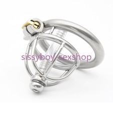 NEW Male Chastity Device Stainless Steel Small Cage Men Metal Lock Belt Tube