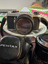 Pentax MX 35mm SLR Film Cam SMC Pentax-M 50mm f/1.7 Lens Japan 75-200 Zoom Case