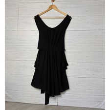 Angie Dress Womens Size Medium Black Sheer Strappy Winged Lined Contemporary