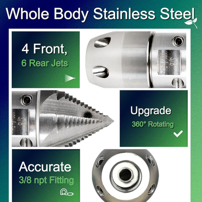 #ad #ad 3 8 Npt Sewer Jetter Nozzle for 2900 PSI 40 L Min Pressure Washer Stainles... $88.95