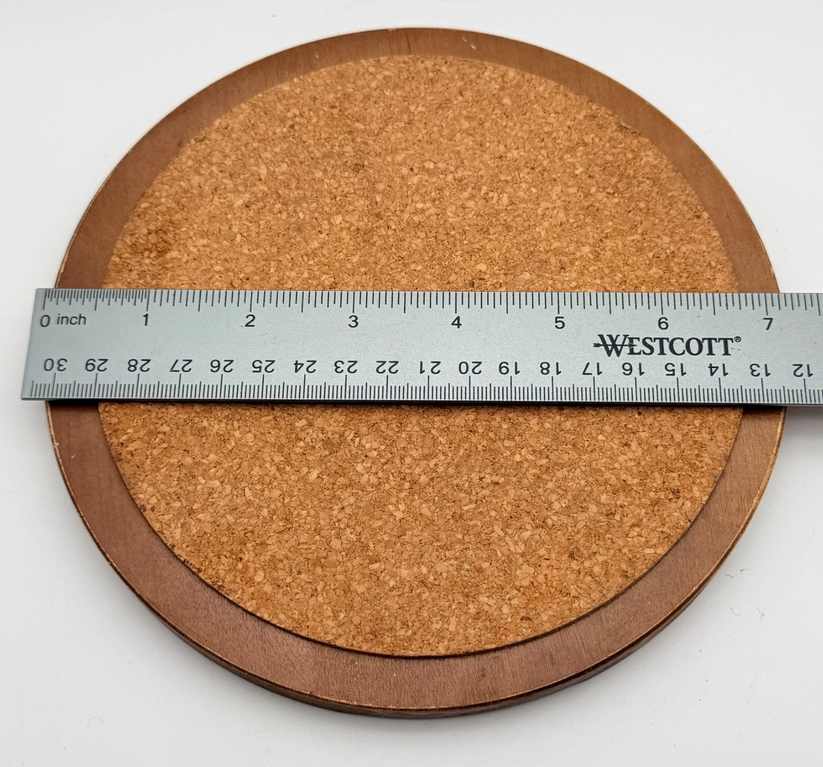 Vintage Round Standard Specialty Japan MCM Wood Cork Board Trivets Set of 3 image 2