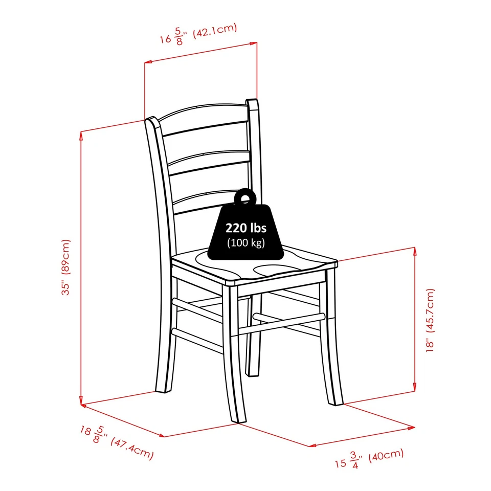 Juego de comedor Groveland 3 piezas, mesa cuadrada con 2 sillas Foto 3 de 3