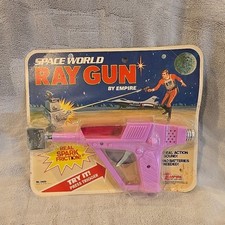Vintage Space World Ray Gun by Empire Pink Sparking Friction Toy No 2400 New
