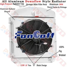 3 Row Radiator+Shroud Fan For 1947-1949 1948 Plymouth Deluxe/P15 Deluxe 3.6L L6