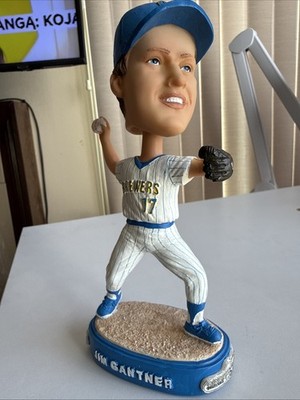Vtg 2004 Jim Gantner Milwaukee Brewers Bobblehead Retro Pinstripe Walk of Fame  