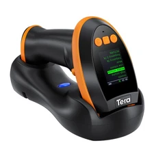 Tera Barcode Scanner Wireless with Screen: Pro Version 1D 2D QR with Setting