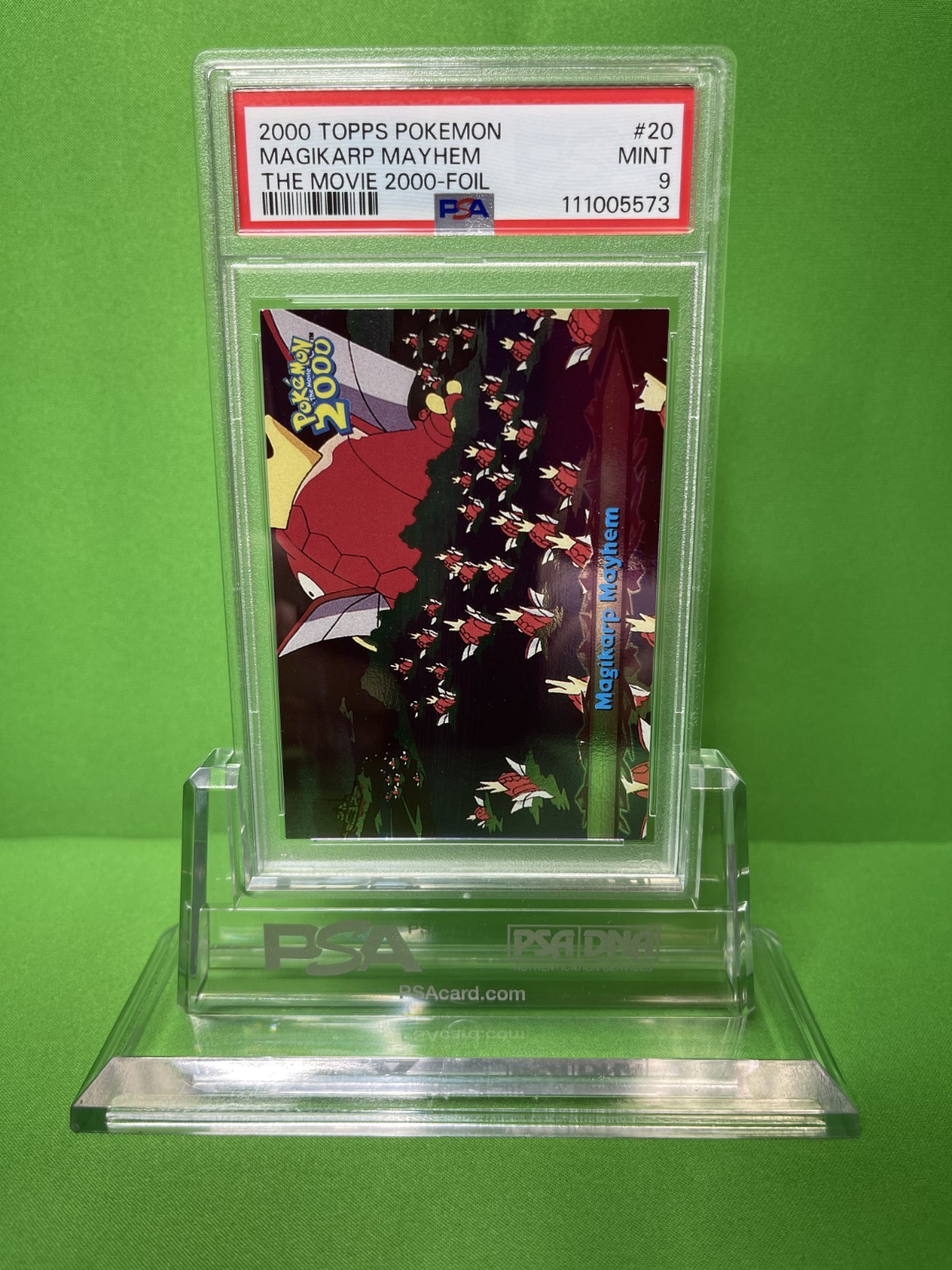 2000 TOPPS POKEMON THE MOVIE 2000 20 MAGIKARP MAYHEM FOIL PSA 9