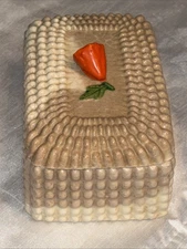 Antique Maruhon Ware Carrot Cake Dish With Lid Made in Japan Exc Cond.💯 3”x4.5”