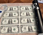 2001 Uncut Unc. Sheet of 8 $1 Bills Currency Bureau of Engraving and Printing — photo 4
