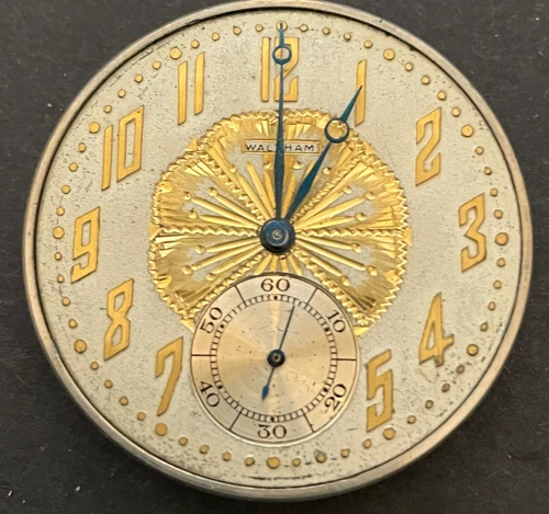 Antique 190 Waltham 1894 225 Pocket Watch Movement Good Balance 12s 17j Dial USA
