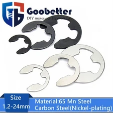 1.2mm-24mm E-clip Ring  Snap Circlip 65 Mn Steel/Carbon Steel Fasteners Metric