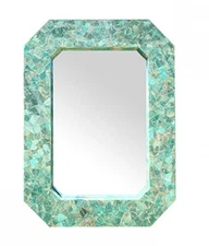 Green Fluorite Mirror | Decorative Wall Glass for Office | Luxury Cheval Mirror