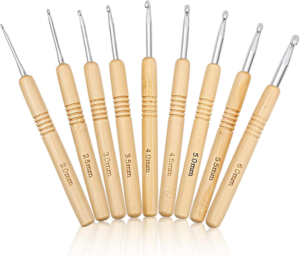 9 StüCk HäKelnadel-Set Holz HäKelnadeln, HäKelnadel FüR Arthritische HäNde, Ergo-image