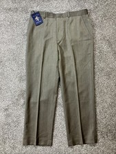 Men  s 36x30 Austin Reed London Pants 100 Wool Brown Polyester Lining