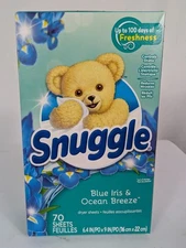 Snuggle Fabric Softener Dryer Sheets, Blue Iris & Ocean Breeze, 70 Count Box